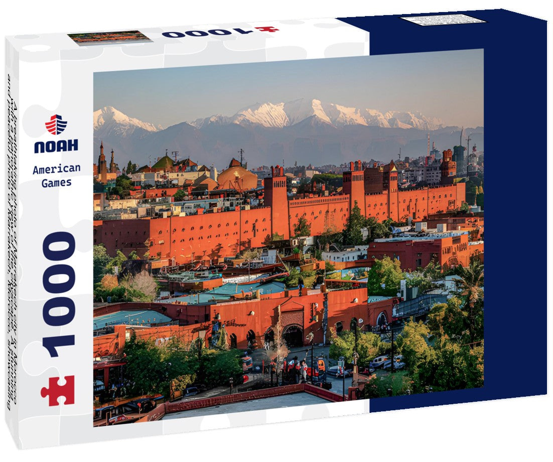 Noah Jigsaw Puzzle A breathtaking photo of Marrakech city in Morocco, with a panoramic view of the cityscape. A stunning and peaceful photo of Marrakech, Morocco, showcasing its vibrant cityscape and intricate architect 1000 pieces