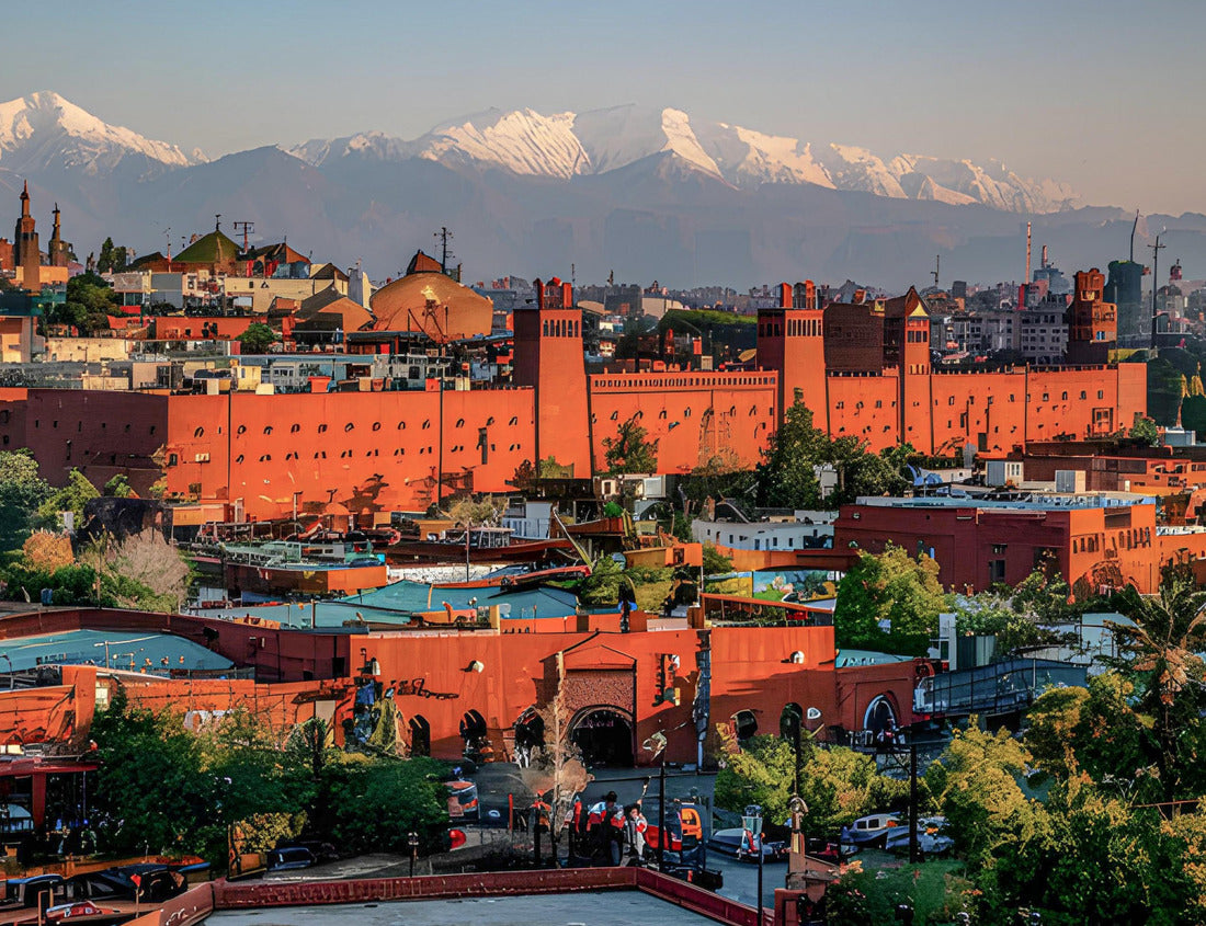 Noah Jigsaw Puzzle A breathtaking photo of Marrakech city in Morocco, with a panoramic view of the cityscape. A stunning and peaceful photo of Marrakech, Morocco, showcasing its vibrant cityscape and intricate architect 1000 pieces