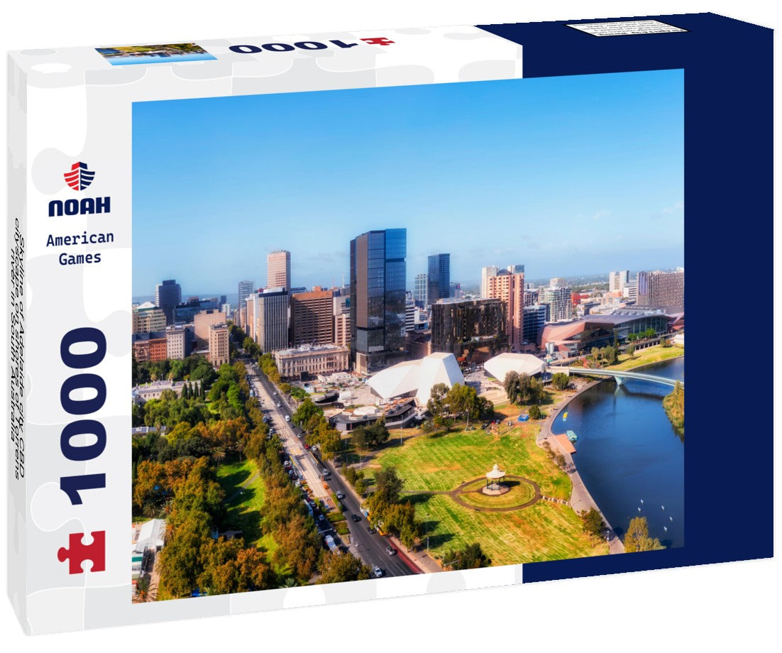 Noah Jigsaw Puzzle Skyline of Adelaide city CBD cityscape on shores of Torrens river in South Australia 1000 pieces