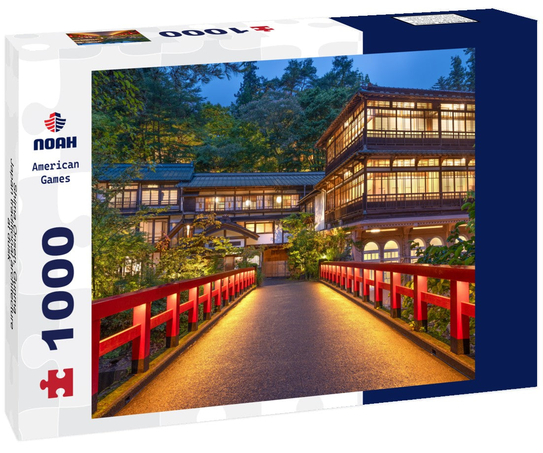Shima Onsen, Gunma, Japan traditional architecture at dusk 1000pc Puzzle