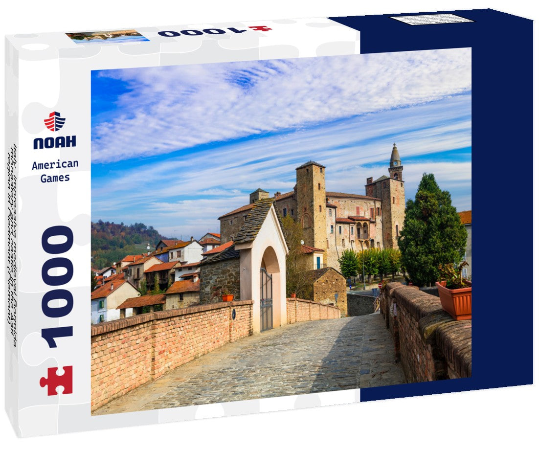 Noah Jigsaw Puzzle Italy. impressive medieval Bormida monastery and castle in the Asti region in Piedmont (Piemont) 1000 pieces