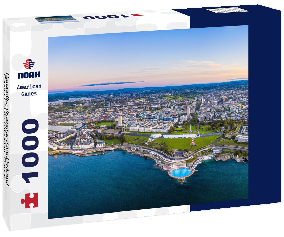Plymouth, city skyline, Hoe Park and lighthouse, Plymouth Sound, Devon, England, United Kingdom, Europe 1000pc Puzzle