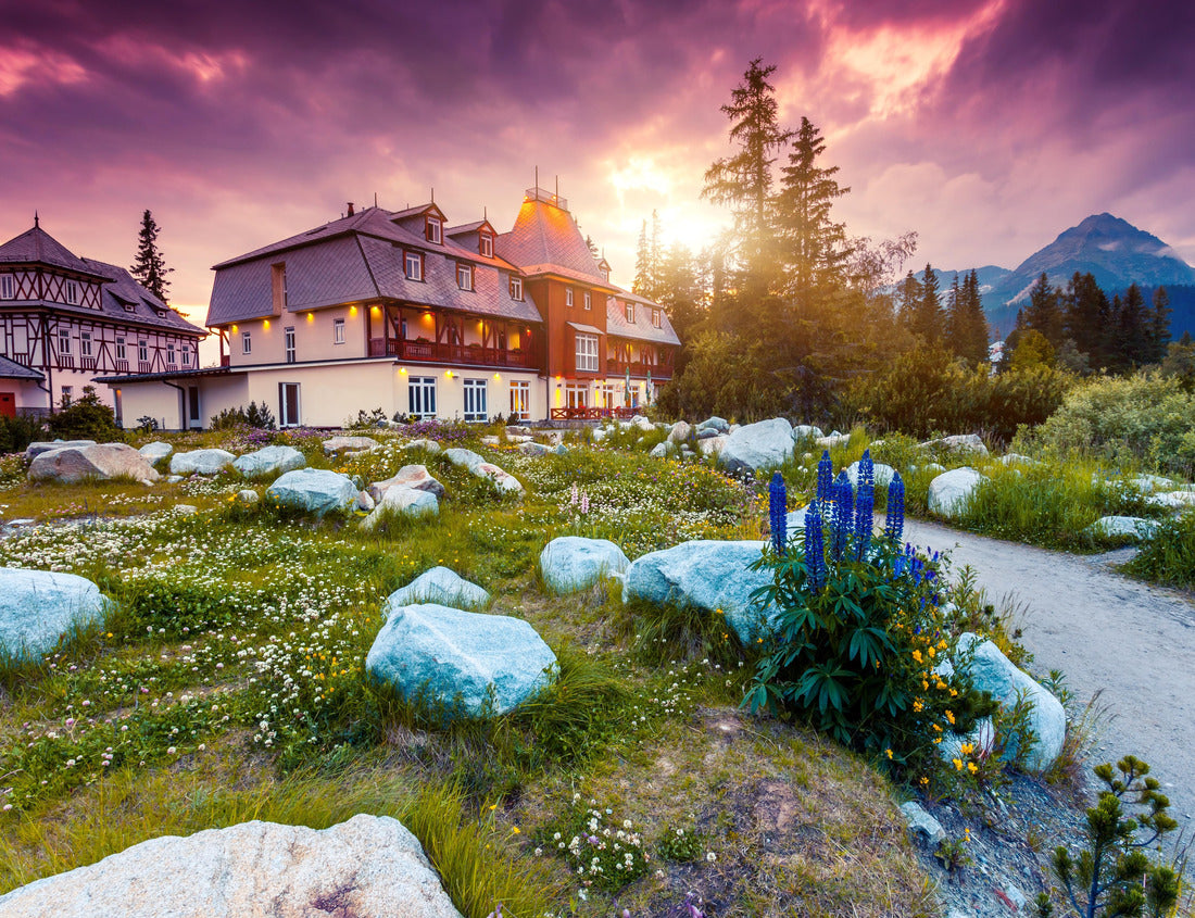 Noah Jigsaw Puzzle A charming evening view of the resort settlement near Strbske pleso. Location place National Park High Tatra, Slovakia, Europe 1000 pieces