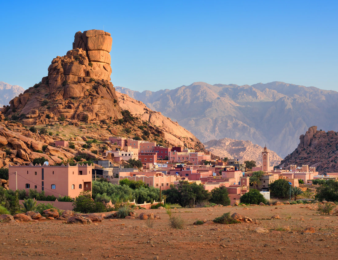 Tafraout town with impressive Napoleon's Hat rock in Tiznit province is an important travel destination and main landmark in Souss-Massa region, Atlas mountains, Morocco 1000pc Puzzle