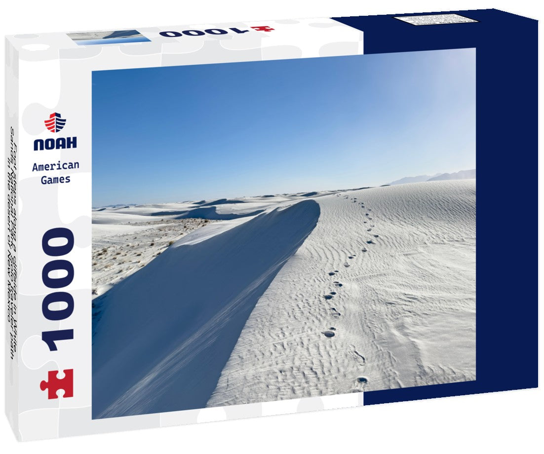 Noah Jigsaw Puzzle Foot steps along a cliffside in White Sands National Park. Solo traveler path in the desert of New Mexico 1000 pieces