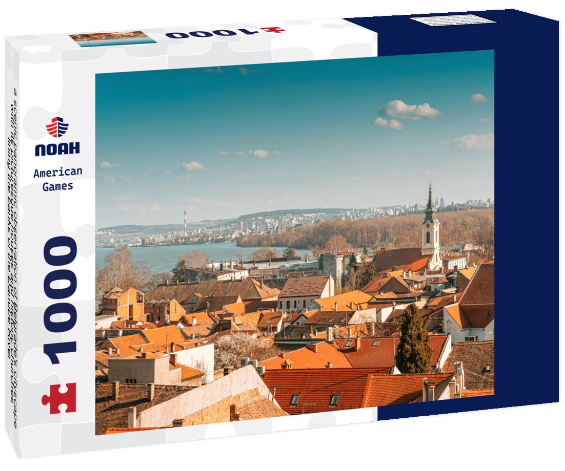 Noah Jigsaw Puzzle a scenic panoramic observation of Belgrade's cityscape, with its picturesque houses and historic churches lining the banks of the Danube River 1000 pieces