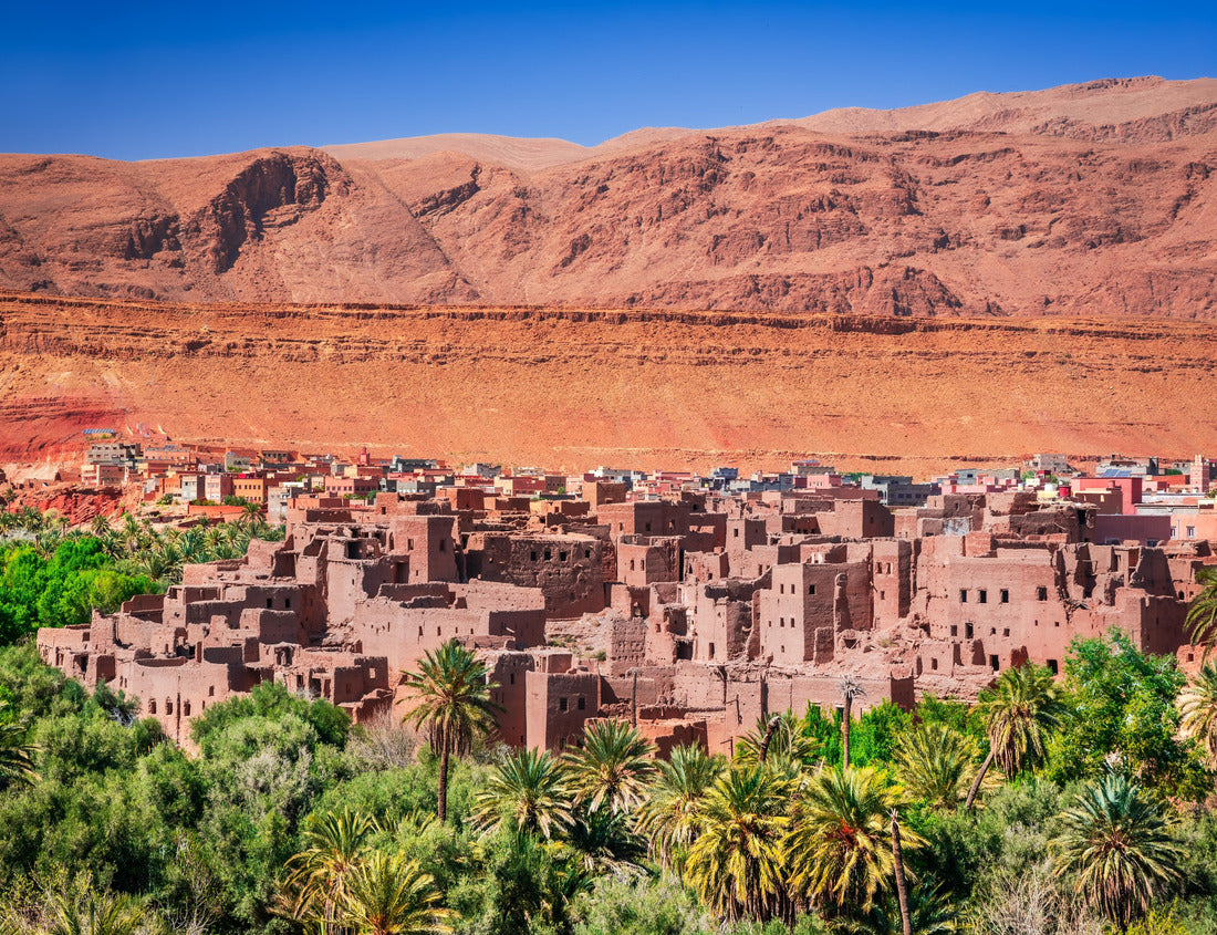 Tinghir, Morocco. Old berber architecture in Todra Oasis, Tagounsa village in Atlas Mountains 1000pc Puzzle