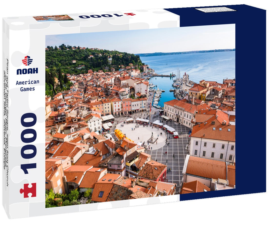 Piran and Tartini Square, seen from Church of St. George, Piran, Primorska, Slovenian Istria, Slovenia, Europe 1000pc Puzzle