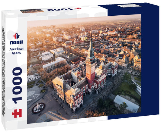 Noah Jigsaw Puzzle Aerial view of a famous Subotica town hall as a symbol of the city history and architectural heritage, with its red facade and elegant clock tower drawing visitors and tourists to Serbia 1000 pieces