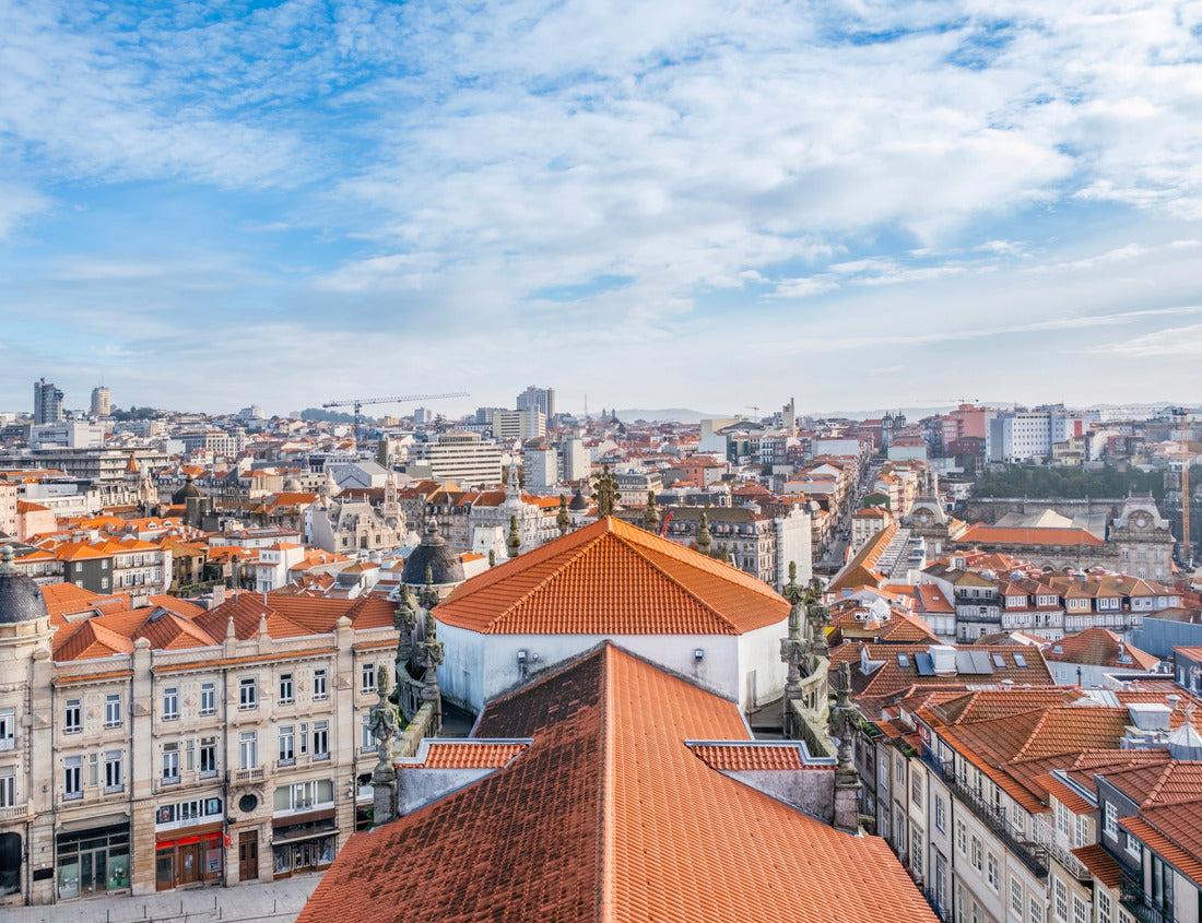 the beautiful city of Porto, Portugal travel and monuments. Aerial view of the old town of Porto, Portugal from the tower of the Church of the Clerigos. Beside the Douro river 1000pc Puzzle