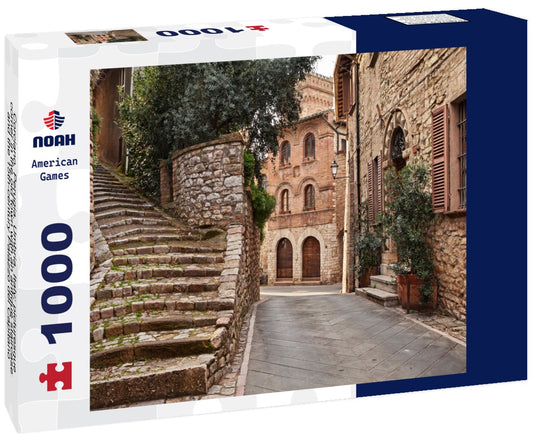 Noah Jigsaw Puzzle Corciano, Perugia, Umbria, Italy: picturesque corner in the old town with an antique staircase and the 15th-century Palazzo del Capitano 1000 pieces