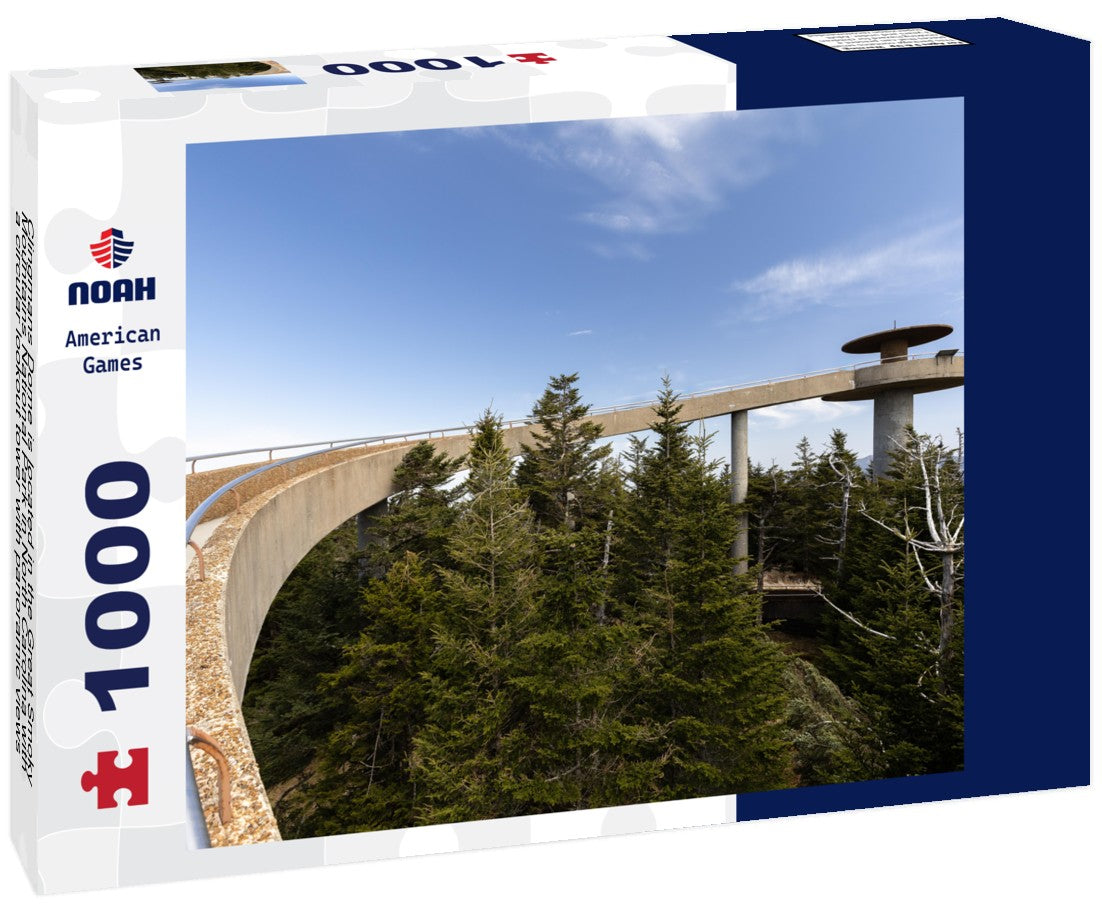 Noah Jigsaw Puzzle Clingmans Dome is located in the Great Smoky Mountains National Park in North Carolina with a circular lookout tower with panoramic views and an elevation of 6,643 feet 1000 pieces