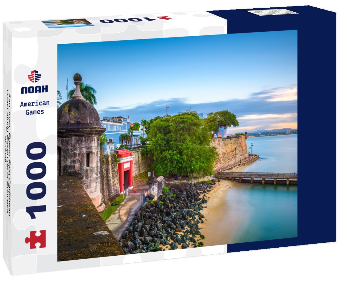 San Juan, Puerto Rico Caribbean coast along Paseo de la Princesa at dusk 1000pc Puzzle