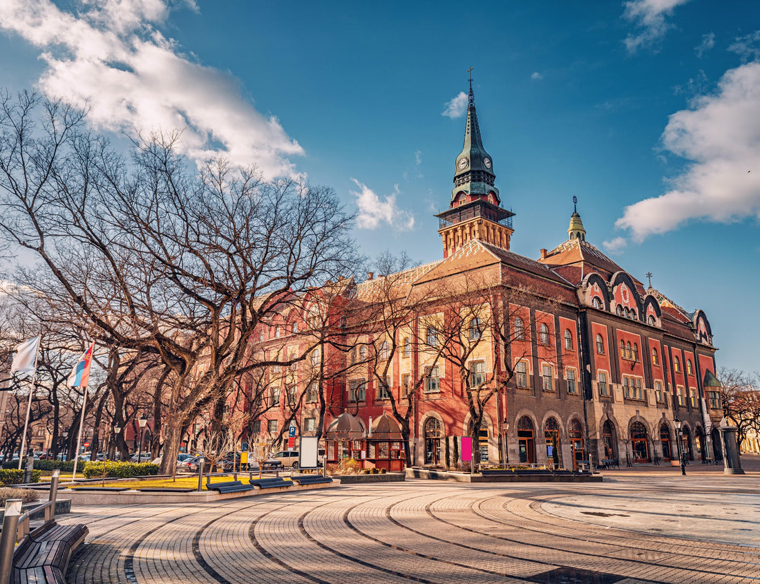Subotica, Serbia: famous town hall as a symbol of the city history and architectural heritage, with its red facade and elegant clock tower drawing visitors and tourists 1000pc Puzzle