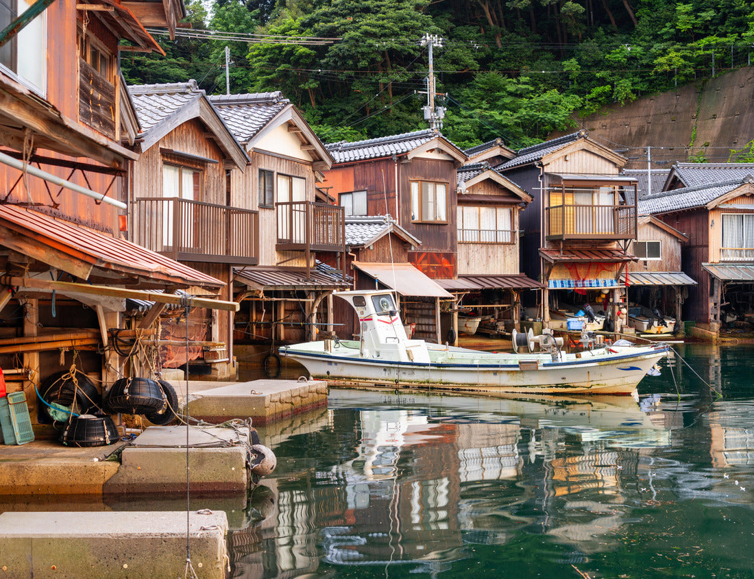 Noah Jigsaw Puzzle Kyoto, Japan at Ine Bay historic funaya boathouses at dusk 1000 pieces