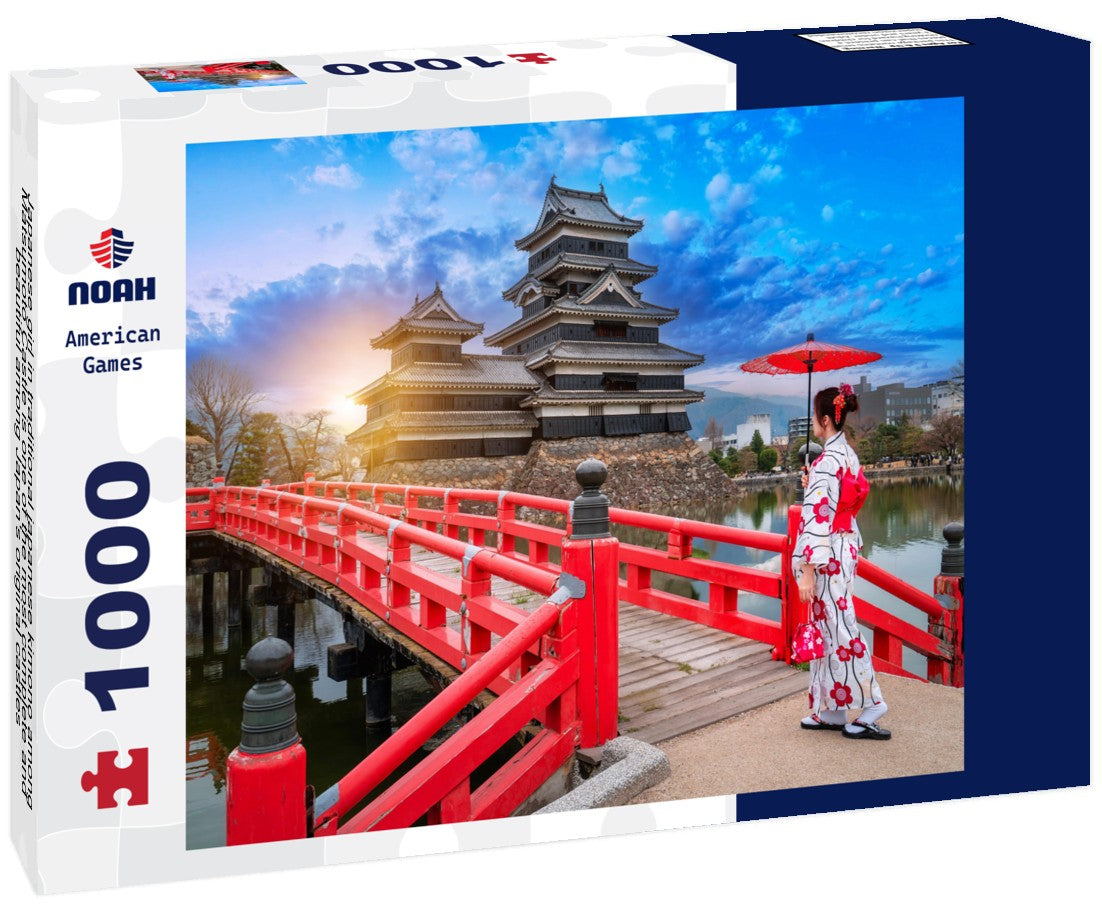 Noah Jigsaw Puzzle Japanese girl in traditional japanese kimono among Matsumoto Castle is one of the most complete and beautiful among Japan's original castles 1000 pieces