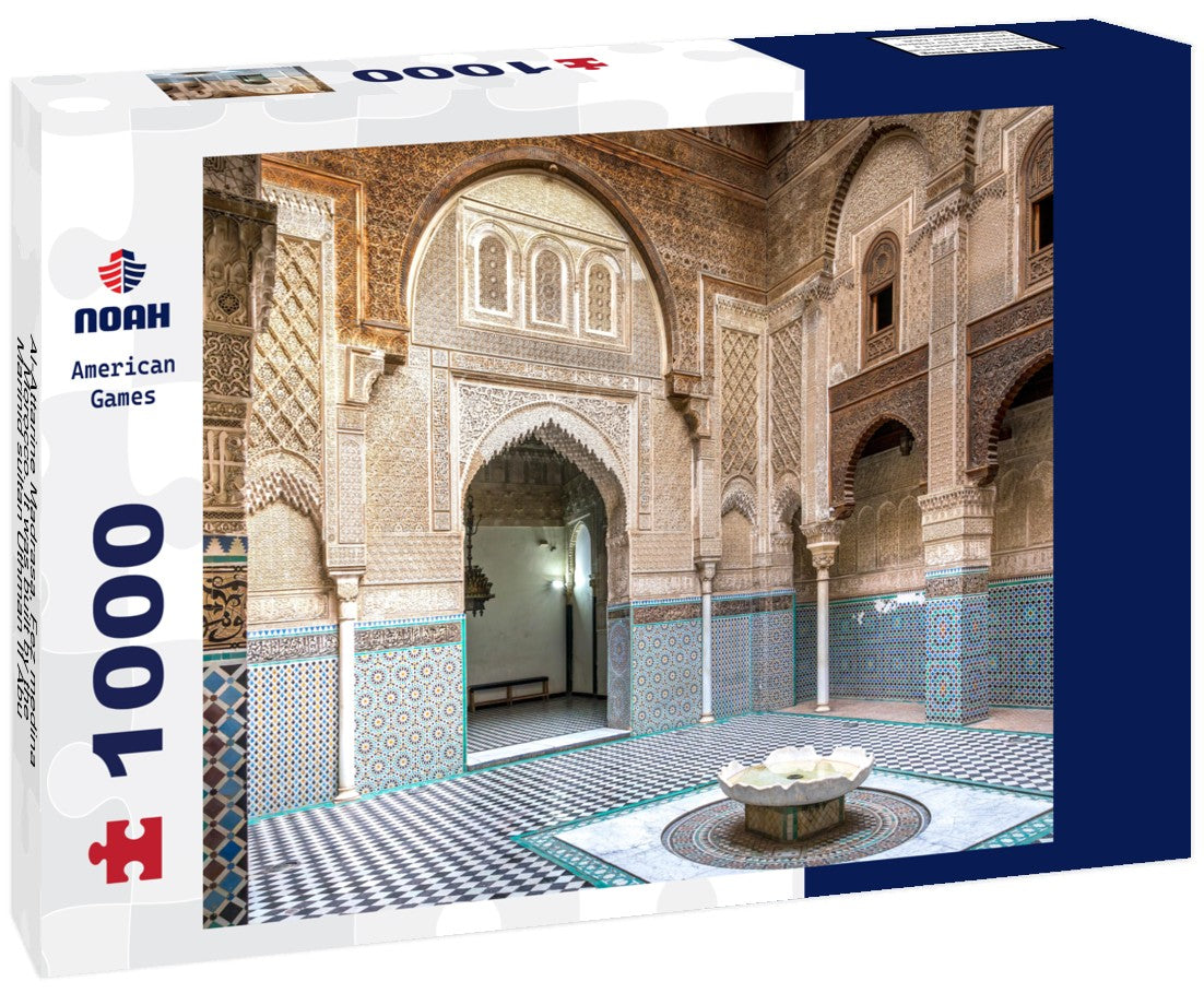 Noah Jigsaw Puzzle Al-Attarine Madrasa, Fez medina, Morocco. It was built by the Marinid sultan Uthman II Abu Said in 1323-5 1000 pieces