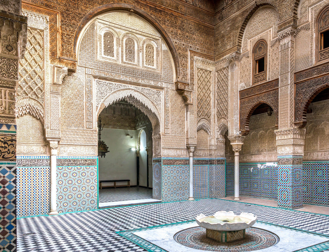 Noah Jigsaw Puzzle Al-Attarine Madrasa, Fez medina, Morocco. It was built by the Marinid sultan Uthman II Abu Said in 1323-5 1000 pieces