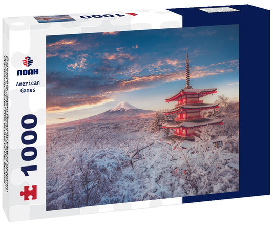 Noah Jigsaw Puzzle Fujiyoshida, Japan Beautiful view of mountain Fuji and Chureito pagoda at sunrise of Mount Fuji during winter.This is one of the famous spot to take pictures of Mount Fuji 1000 pieces