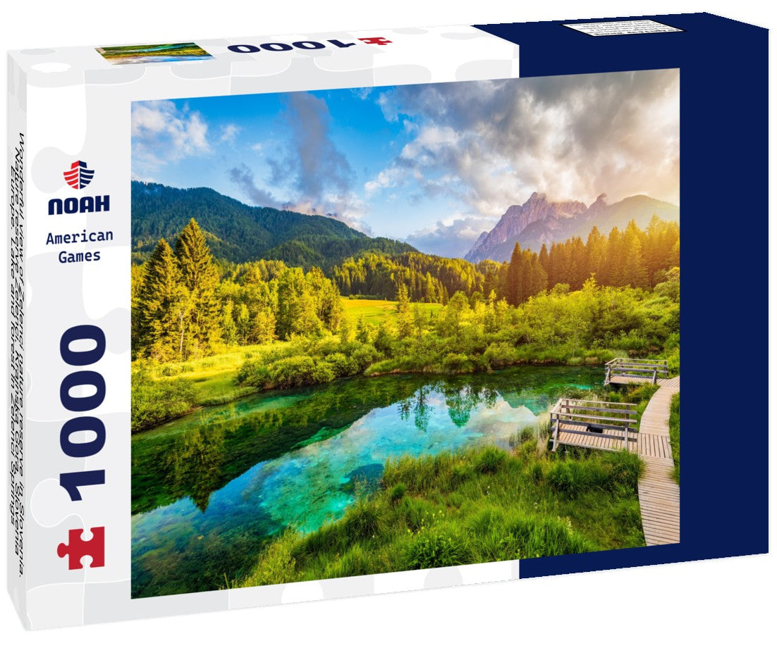 Noah Jigsaw Puzzle Wonderful view of Zelenci nature reserve in Slovenia. Nature reserve Zelenci, Krajnska Gora, Slovenia, Europe. Lake and forest in Zelenci Springs, Kranjska Gora, Upper Carniola, Slovenia 1000 pieces