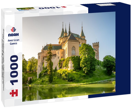 Noah Jigsaw Puzzle Bojnice medieval castle, UNESCO heritage site in Slovakia. Romantic castle at sunset in Bojnice, Slovakia 1000 pieces