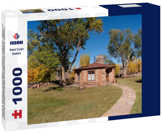 Noah Jigsaw Puzzle Hubbell Trading Post National Historic Site in Arizona. Hogan of logs and earth was the traditional Navajo housing. Octagon shaped hogan was used as a guest house for visitors, artist in residence 1000 pieces