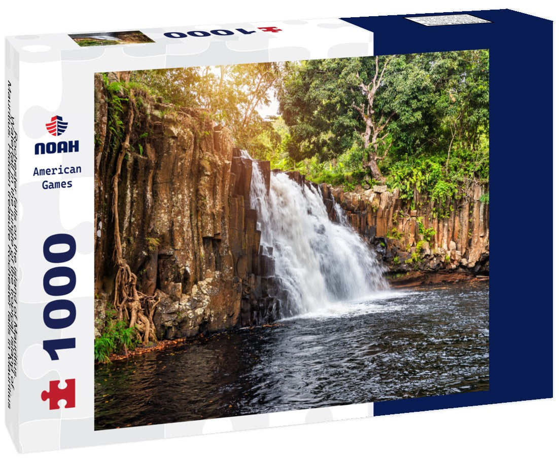 Rochester falls on the island of Mauritius. Waterfall in the jungle of the tropical island of Mauritius. Hidden treasure Rochester falls in Mauritius Island. Rochester Falls in Souillac Mauritius 1000pc Puzzle