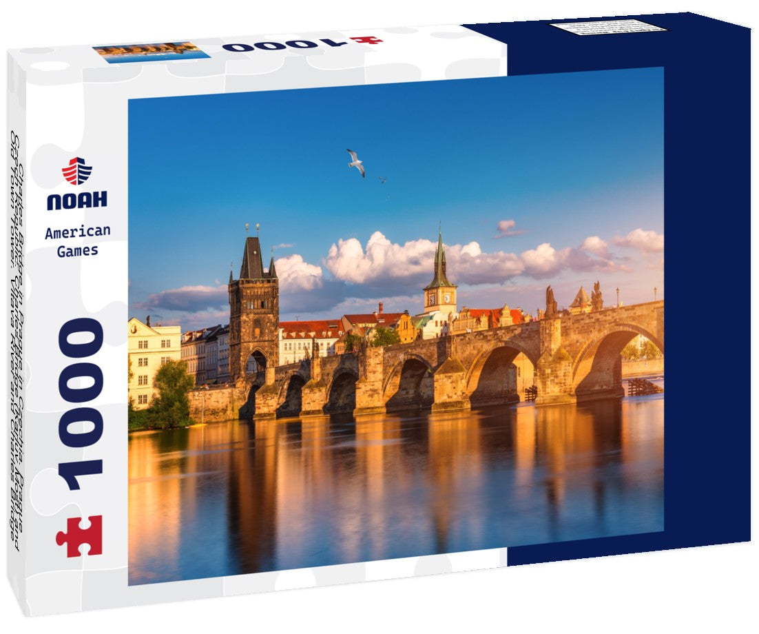 Noah Jigsaw Puzzle Charles Bridge in Prague in Czechia. Prague, Czech Republic. Charles Bridge (Karluv Most) and Old Town Tower. Vltava River and Charles Bridge 1000 pieces