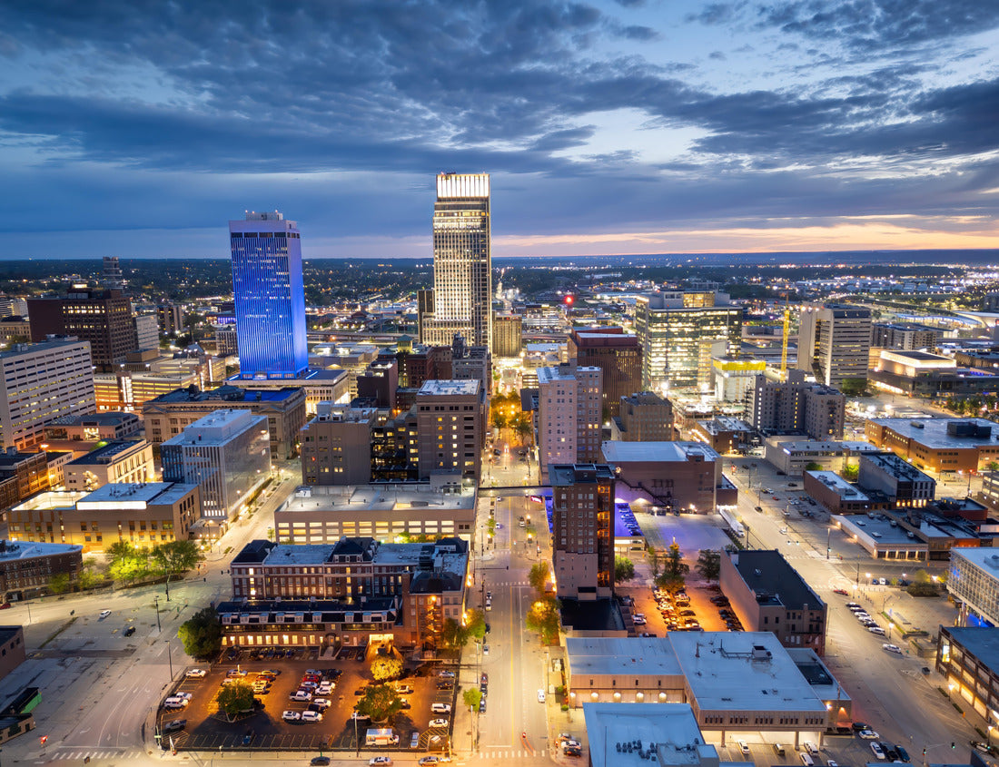 Noah Jigsaw Puzzle Omaha, Nebraska, USA downtown city skyline from above at dawn 1000 pieces