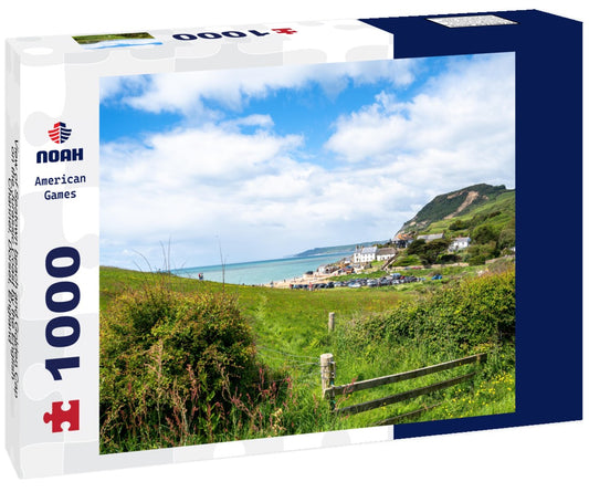 Noah Jigsaw Puzzle View of Seatown beach and Golden Cap on the Jurassic Coast by the English Channel, Dorset, England 1000 pieces
