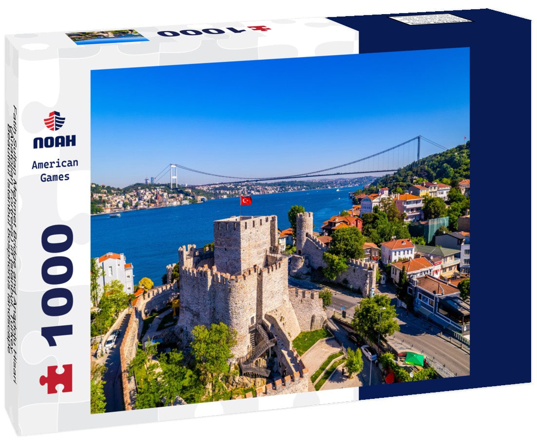 Noah Jigsaw Puzzle Fatih Sultan Mehmet Bridge and Anadolu Hisari (Anatolian Fortress) in Istanbul, Turkey. Beautiful Istanbul bosphorus landscape 1000 pieces