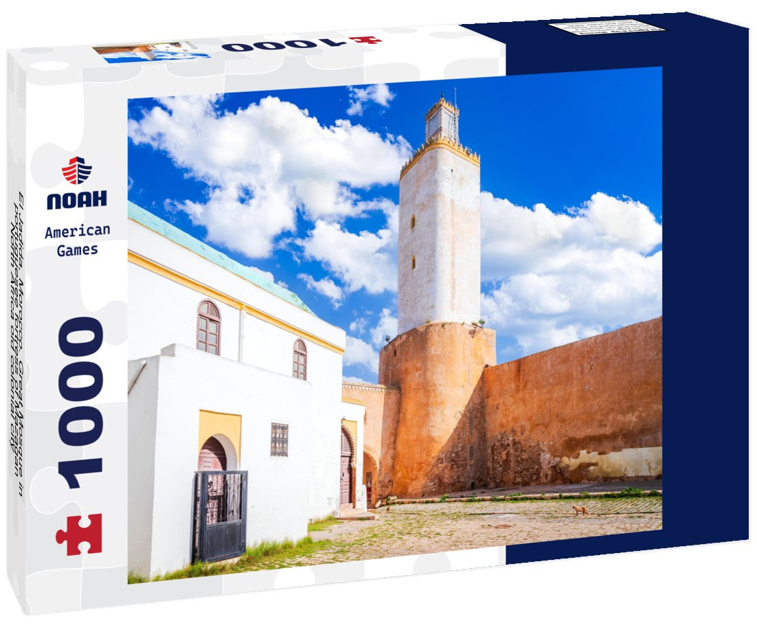 Noah Jigsaw Puzzle El Jadida, Morocco. Great Mosque in portuguesee fortress of Mazagan, North Africa old colonial city 1000 pieces