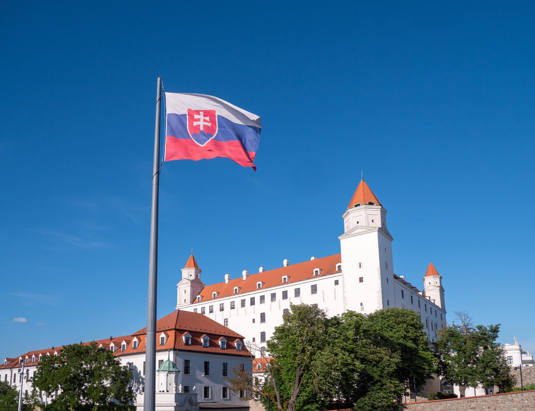 Noah Jigsaw Puzzle Bratislava, Slovakia. Bratislava Castle is built on a hill above the old town. Popular tourist destination. The flag of the Slovak Republic flies in front of the castle 1000 pieces