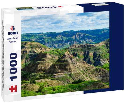 Noah Jigsaw Puzzle Explore the breathtaking natural beauty of the majestic green canyon landscape with rugged terrain, lush greenery, and stunning panoramic views, Little Missouri State Park, North Dakota 1000 pieces