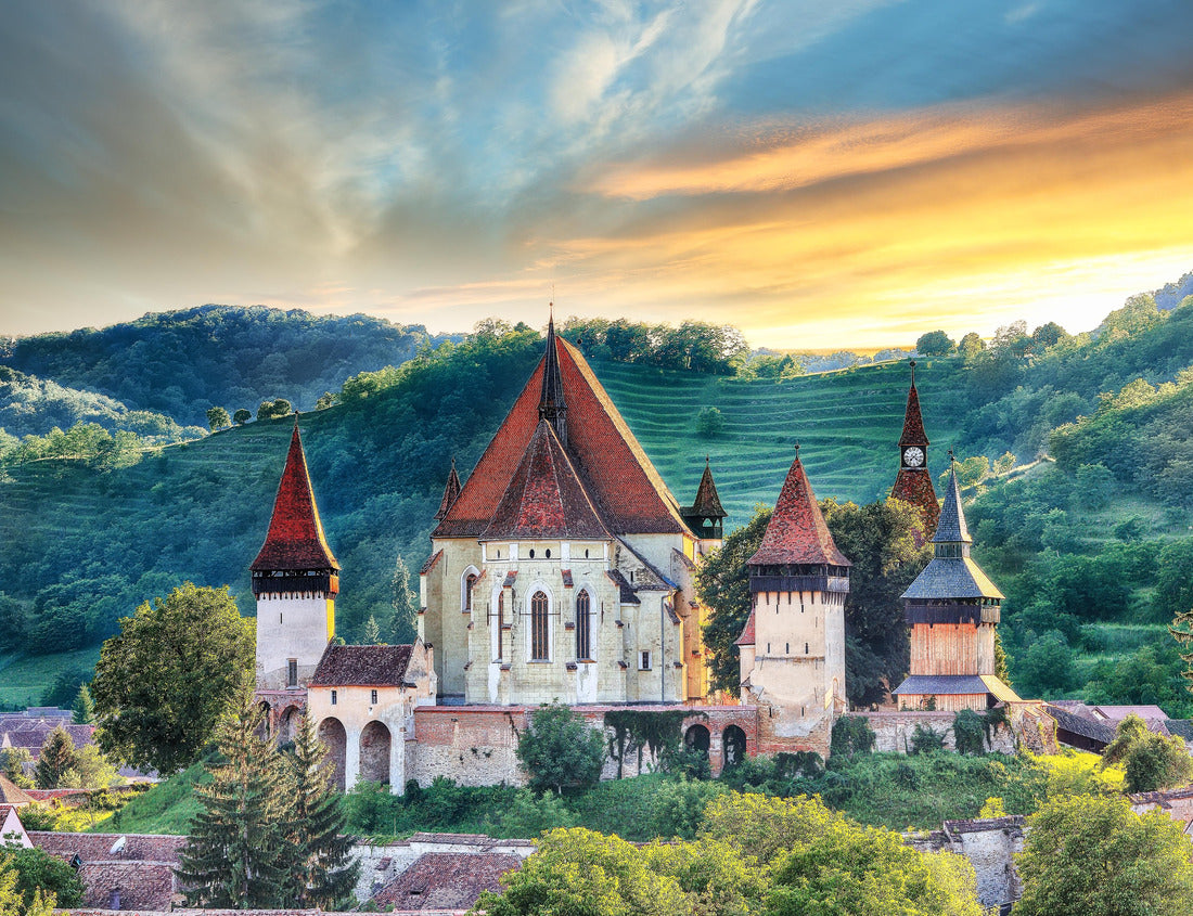 Noah Jigsaw Puzzle Amazing medieval architecture of Biertan fortified Saxon church in Romania protected by Unesco World Heritage Site. Location: Biertan, Sibiu county, Romania, Europe 1000 pieces
