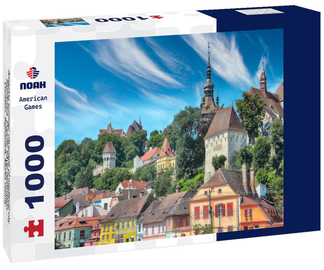 Noah Jigsaw Puzzle Amazing summer cityscape of medieval city Sighisoara. Popular travel destination. Location: Sighisoara, Mures county, Romania 1000 pieces
