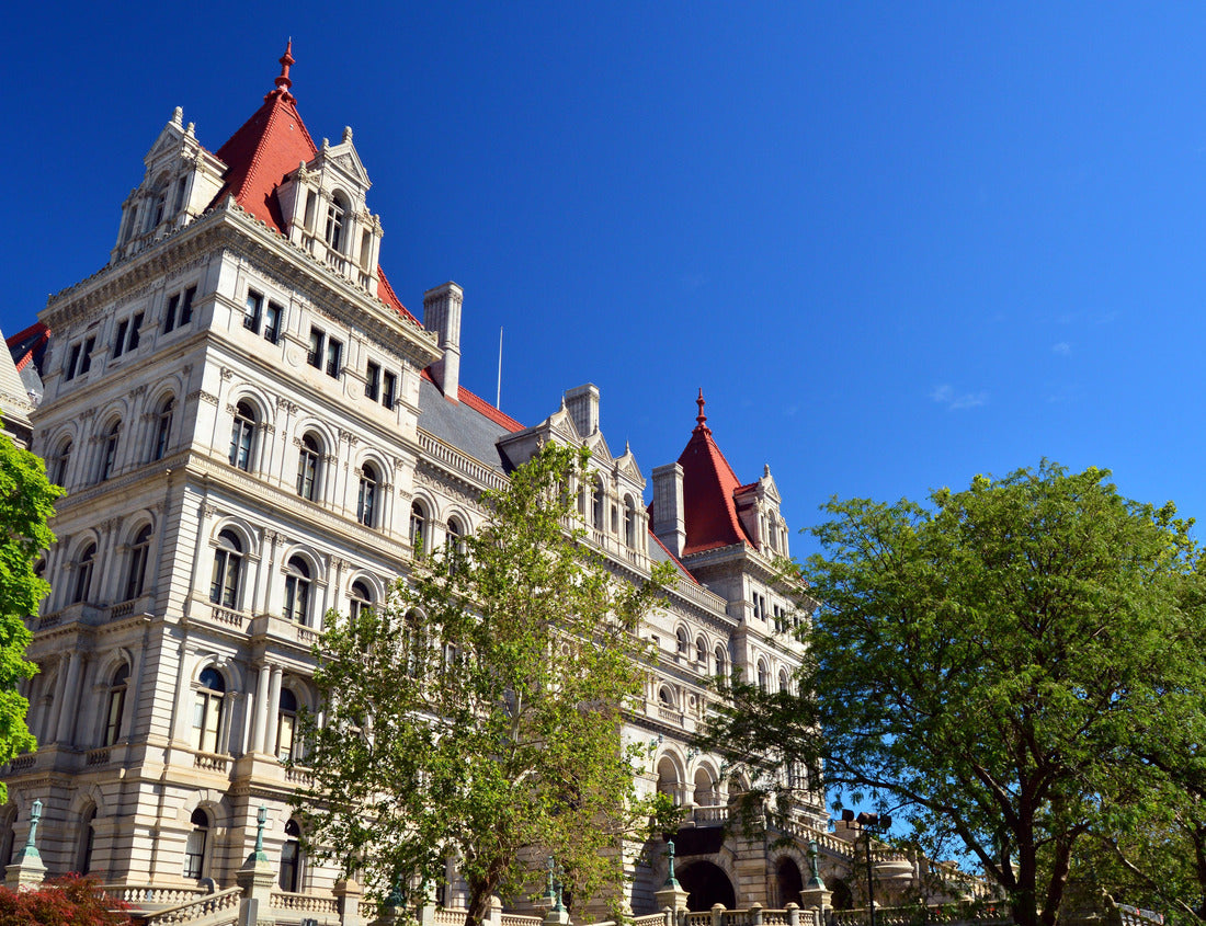 The Historic, red roof New York State House hosts the state's politics and government in Albany 1000pc Puzzle