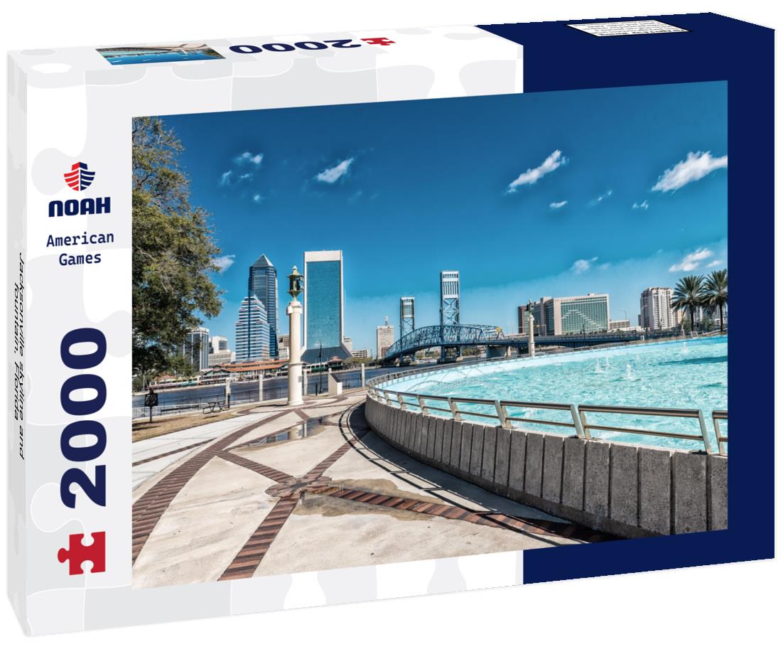 Noah Jigsaw Puzzle Jacksonville skyline and fountain, Florida 2000 pieces