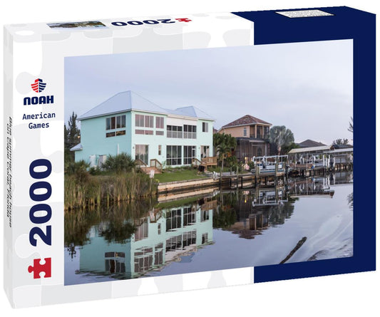 Noah Jigsaw Puzzle Blue summer beach house on Cape Coral, Florida 2000 pieces