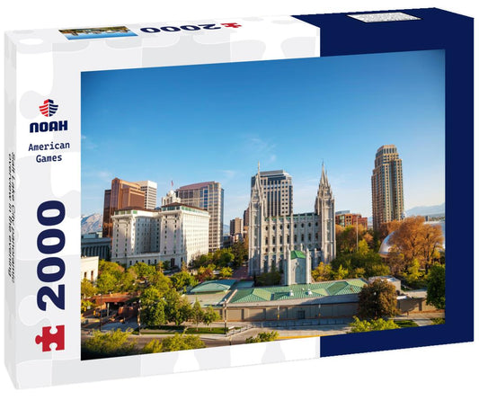Noah Jigsaw Puzzle Salt Lake City panoramic overview in the evening 2000 pieces