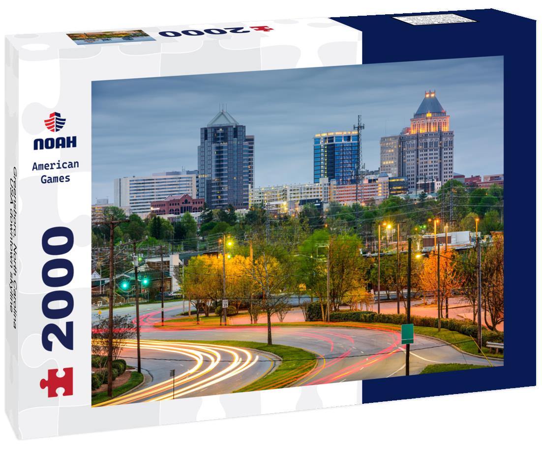 Noah Jigsaw Puzzle Greensboro, North Carolina, USA downtown skyline 2000 pieces