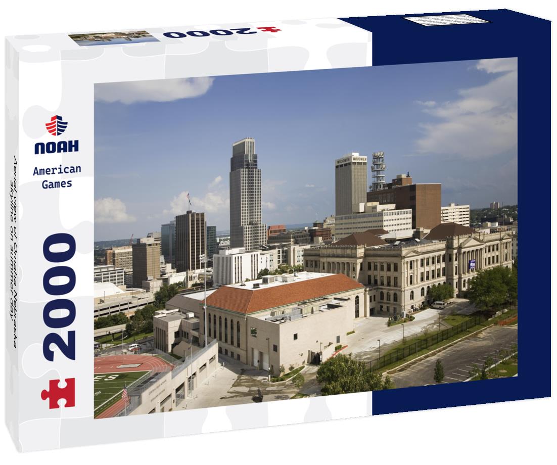 Noah Jigsaw Puzzle Aerial view of Omaha Nebraska skyline on summer day 2000 pieces