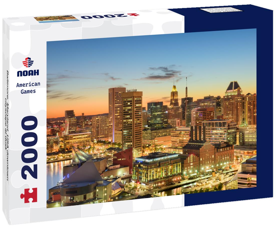 Noah Jigsaw Puzzle Baltimore, Maryland, USA downtown cityscape at dusk 2000 pieces