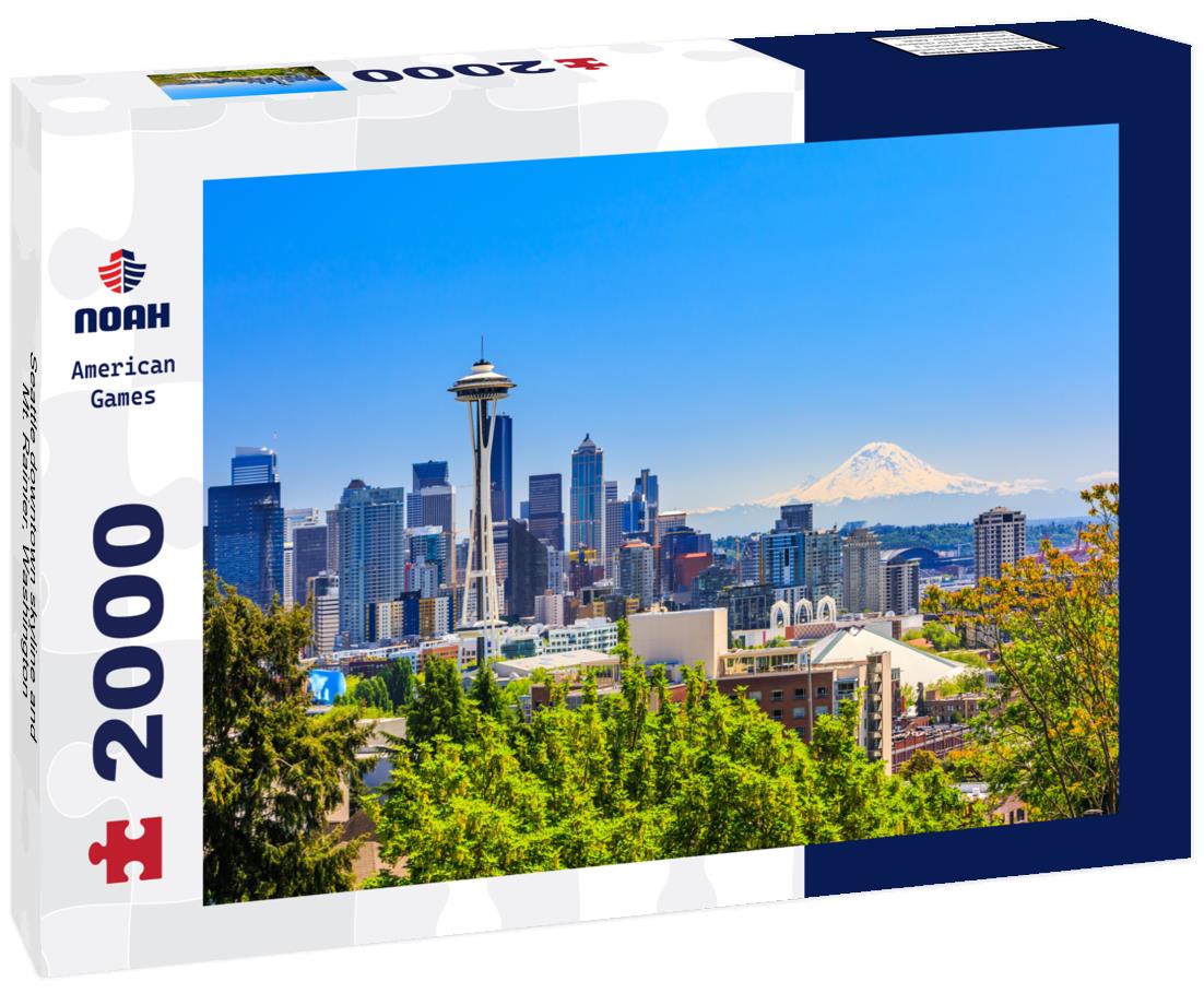 Noah Jigsaw Puzzle Seattle downtown skyline and Mt. Rainier, Washington 2000 pieces