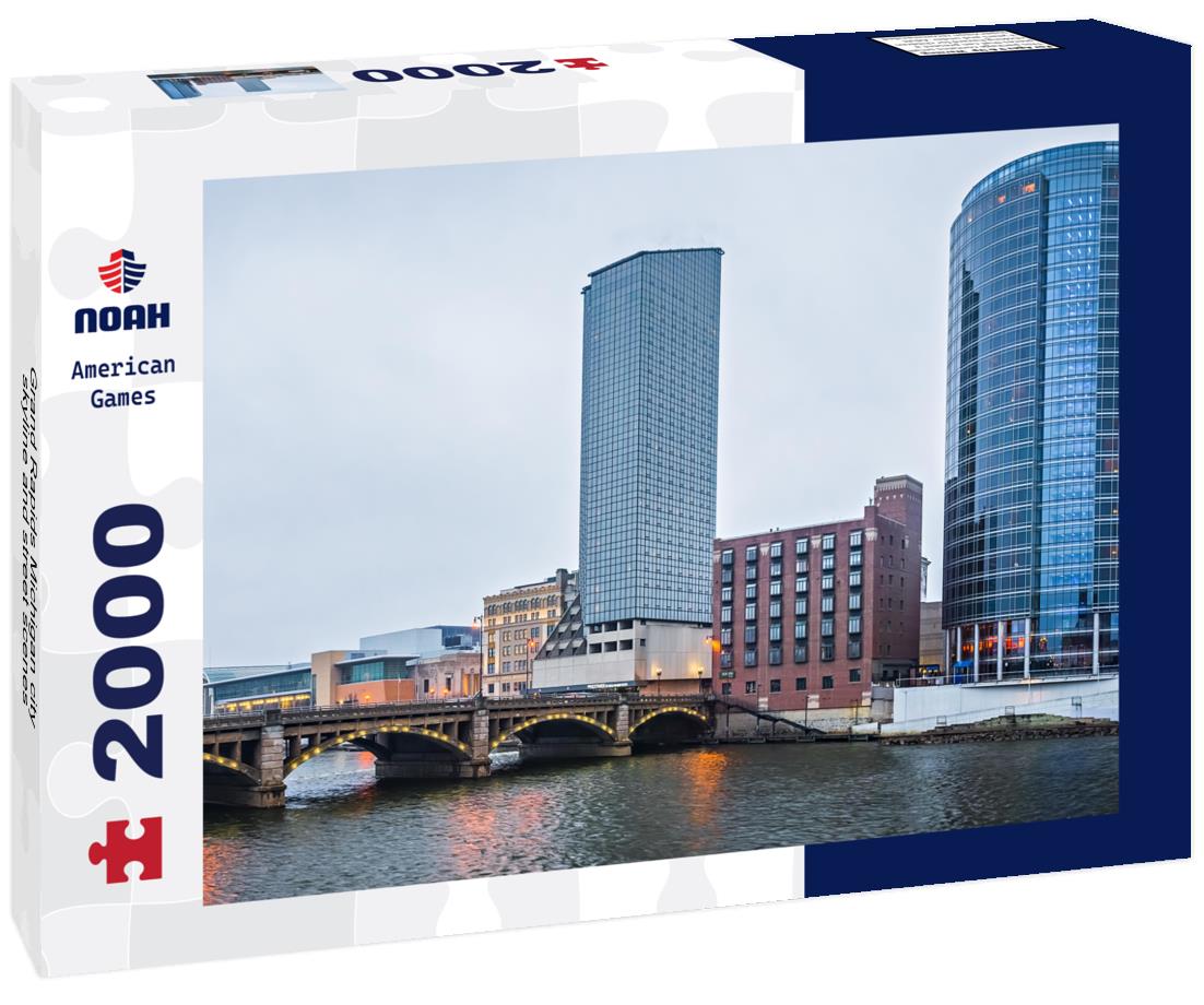 Noah Jigsaw Puzzle Grand Rapids Michigan city skyline and street scenes 2000 pieces