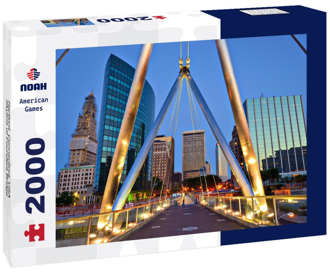Noah Jigsaw Puzzle Hartford, Connecticut, USA Skyline of Founders Bridge 2000 pieces