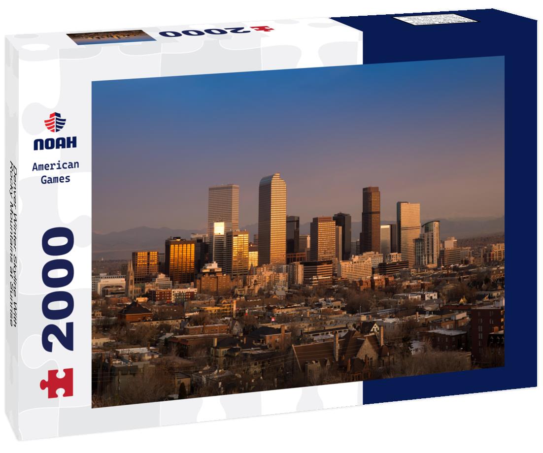 Noah Jigsaw Puzzle Denver Winter Skyline With Rocky Mountains at Sunrise 2000 pieces