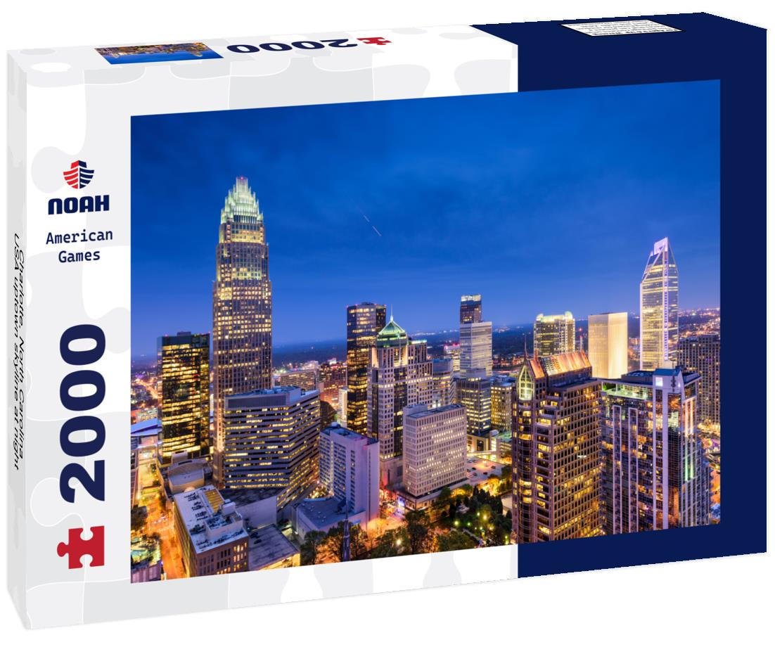 Noah Jigsaw Puzzle Charlotte, North Carolina, USA uptown skyline at night 2000 pieces