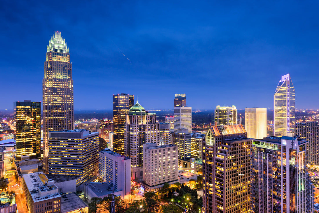 Noah Jigsaw Puzzle Charlotte, North Carolina, USA uptown skyline at night 2000 pieces