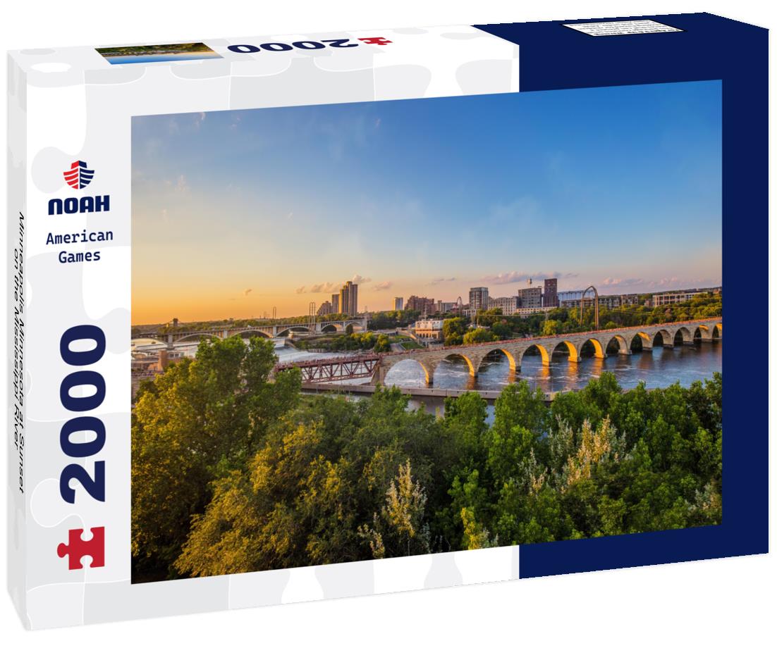 Noah Jigsaw Puzzle Minneapolis Minnesota at Sunset on the Mississippi River 2000 pieces
